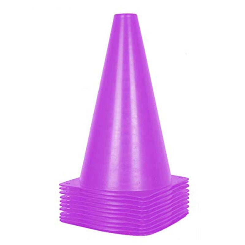 Alyoen 9 inch Traffic Cones, Plastic Sport Cones, Purple Soccer Training Cones for Outdoor Activity & Festive Events (Sets of 10/15/ 20) - Image 1